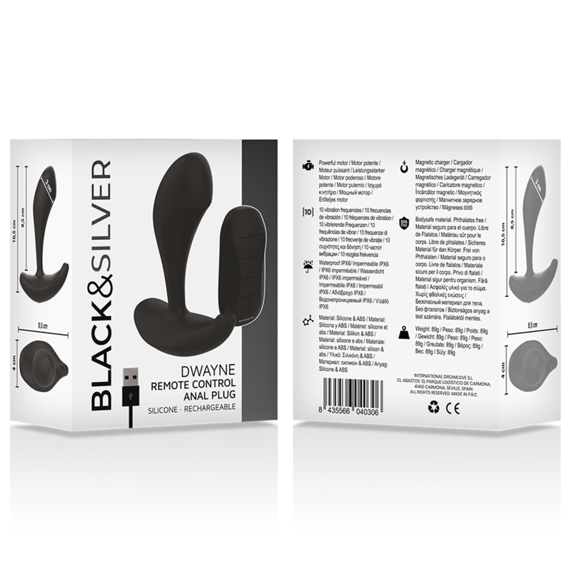 BLACKSILVER - TELECOMANDO IN SILICONE PLUG ANALE DWAYNE