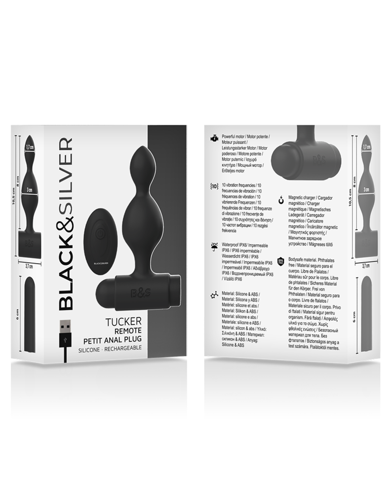 BLACKSILVER - TELECOMANDO TELECOMANDO CON PLUG ANALE IN SILICONE PICCOLO TUCKER