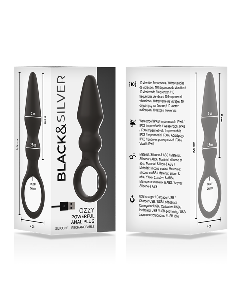 BLACKSILVER - POTENTE PLUG ANALE IN SILICONE OZZY