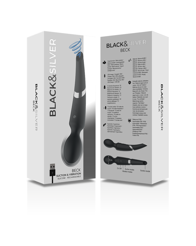 BLACKSILVER - BECK BACCHETTA E VENTOSA 2 IN 1 IN SILICONE