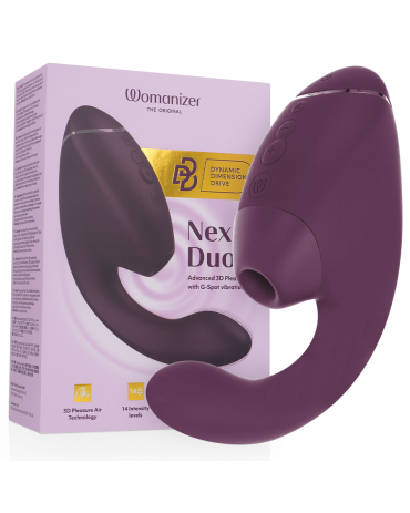 WOMANIZER - DUO NEXT STIMOLATORE DOPPIO CLITORIDEO E PUNTO G VIOLA SCURO