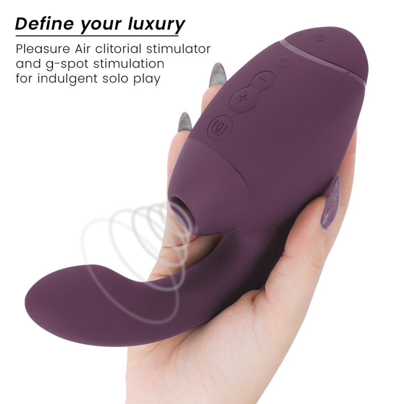 WOMANIZER - DUO NEXT STIMOLATORE DOPPIO CLITORIDEO E PUNTO G VIOLA SCURO