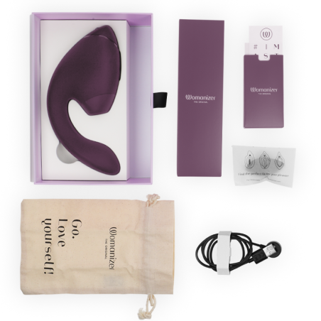 WOMANIZER - DUO NEXT STIMOLATORE DOPPIO CLITORIDEO E PUNTO G VIOLA SCURO