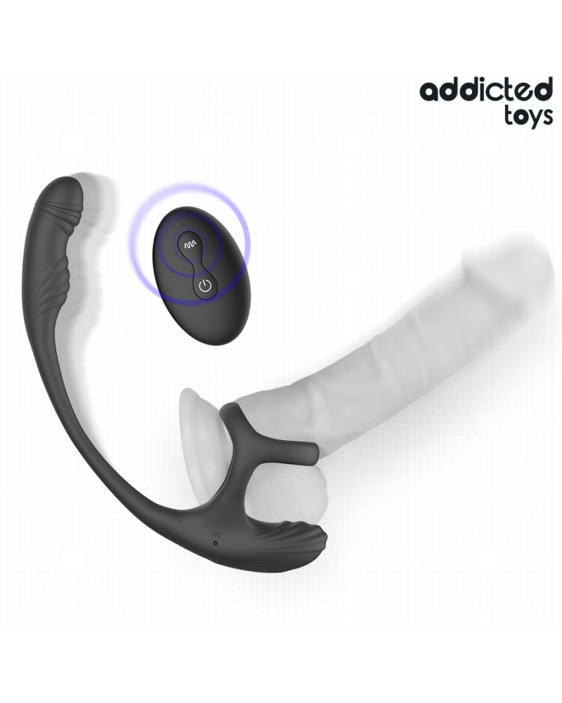 ADDICTED TOYS - PLUG ANALE CON VIBRAZIONE E OSCILLAZIONE A 360 E STIMOLATORE DEI TESTICOLI