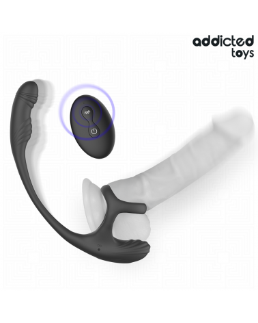 ADDICTED TOYS - PLUG ANALE CON VIBRAZIONE E OSCILLAZIONE A 360 E STIMOLATORE DEI TESTICOLI