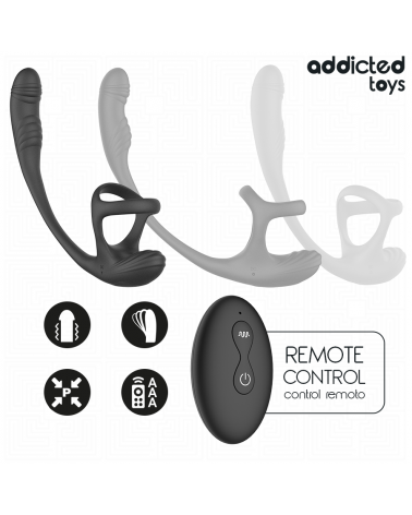 ADDICTED TOYS - PLUG ANALE CON VIBRAZIONE E OSCILLAZIONE A 360 E STIMOLATORE DEI TESTICOLI