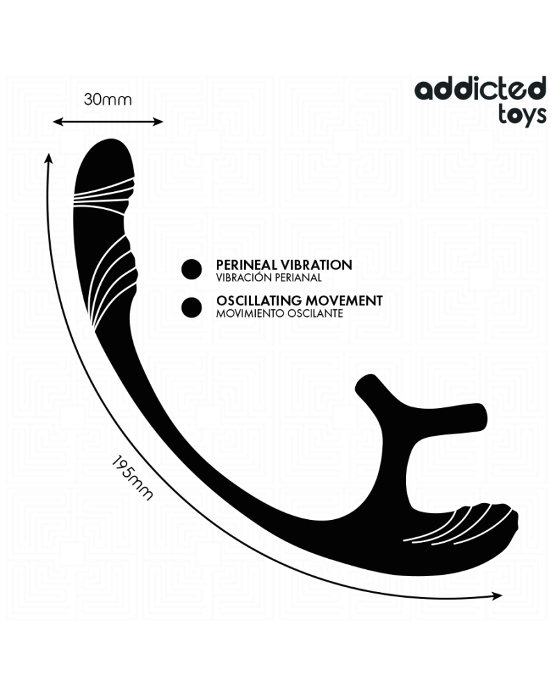 ADDICTED TOYS - PLUG ANALE CON VIBRAZIONE E OSCILLAZIONE A 360 E STIMOLATORE DEI TESTICOLI