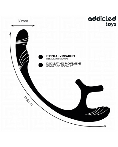 ADDICTED TOYS - PLUG ANALE CON VIBRAZIONE E OSCILLAZIONE A 360 E STIMOLATORE DEI TESTICOLI