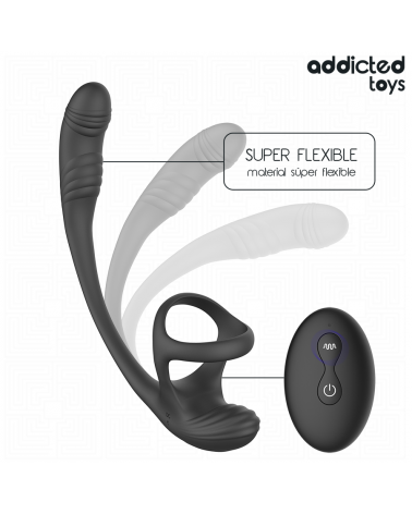 ADDICTED TOYS - PLUG ANALE CON VIBRAZIONE E OSCILLAZIONE A 360 E STIMOLATORE DEI TESTICOLI
