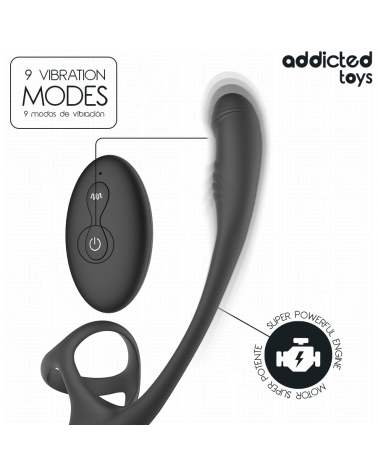 ADDICTED TOYS - PLUG ANALE CON VIBRAZIONE E OSCILLAZIONE A 360 E STIMOLATORE DEI TESTICOLI