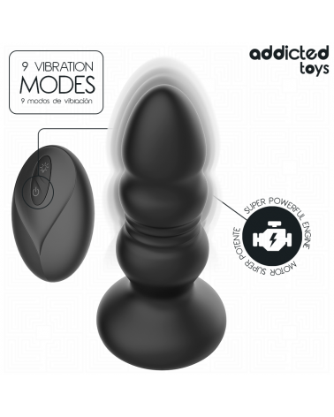ADDICTED TOYS - TAPPO ANALE ROTANTE E VIBRANTE, LUCE LED, TELECOMANDO