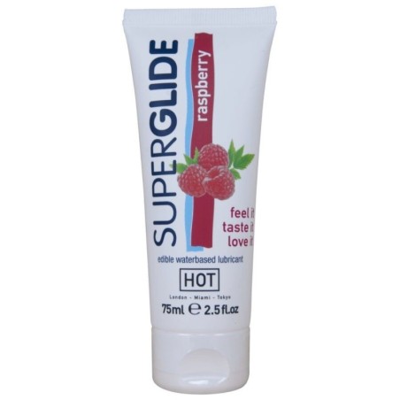 HOT - SUPERGLIDE LUBRIFICANTE COMMESTIBILI A BASE D'ACQUA LAMPONE 75 ML