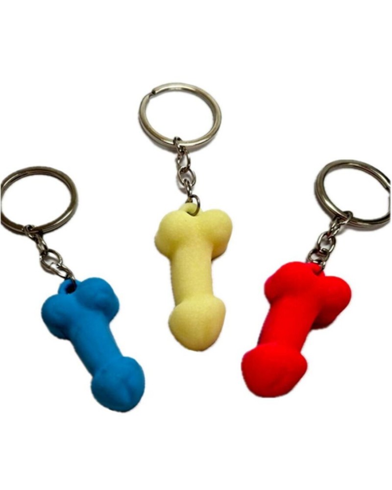 DIABLO PICANTE - PORTACHIAVI A FORMA DI PENE IN SILICONE COLORE FOSFORESCENTE ASSORTITO