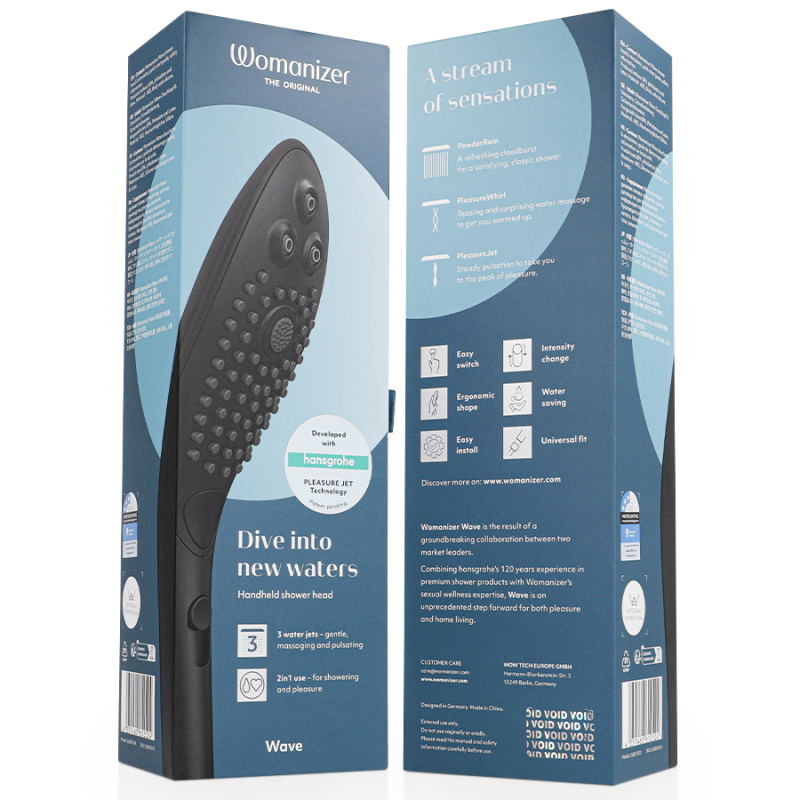 WOMANIZER - SOFFIONE DOCCIA STIMOLANTE CLITORIDEO WAVE NERO