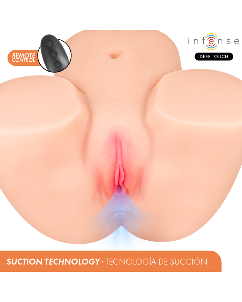 INTENSE DEEP TOUCH - MASTURBATORE VAGINALE GINGER CON EFFETTI DI ASPIRAZIONE, CALORE, VIBRAZIONE E VOCALE CON TELECOMANDO 5,3 KG