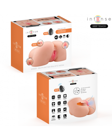 INTENSE DEEP TOUCH - MASTURBATORE VAGINALE GINGER CON EFFETTI DI ASPIRAZIONE, CALORE, VIBRAZIONE E VOCALE CON TELECOMANDO 5,3 KG