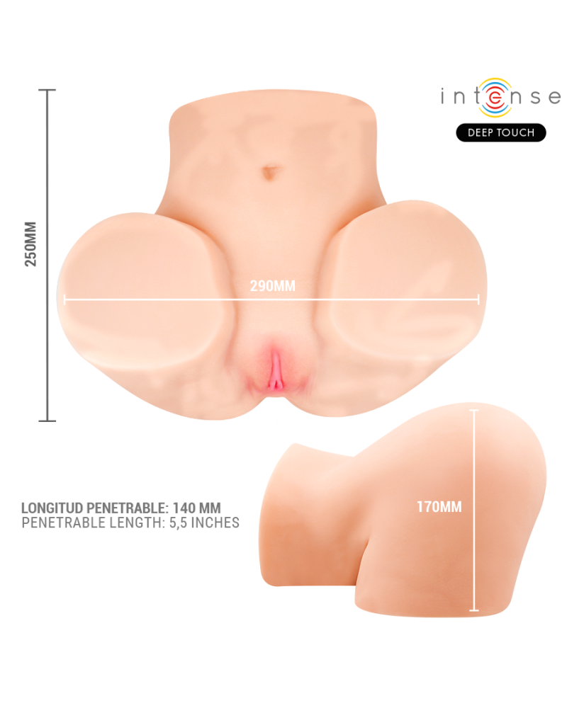 INTENSE DEEP TOUCH - MASTURBATORE VAGINALE GINGER CON EFFETTI DI ASPIRAZIONE, CALORE, VIBRAZIONE E VOCALE CON TELECOMANDO 5,3 KG