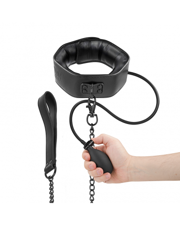 FETISH SUBMISSIVE BONDAGE - COLLARE GONFIABILE DA STRANGOLAMENTO CON CATENA