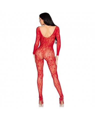 LEG AVENUE - 89366 BODYSTOCKING IN PIZZO ROSSO - TAGLIA UNICA