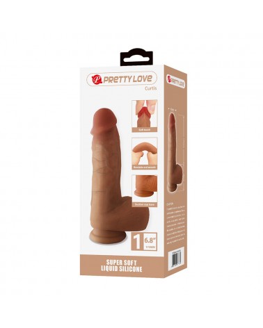 PRETTY LOVE - CURTIS DILDO REALISTICO CON VENTOSA 17,3 CM -Ø- 4,2 CM