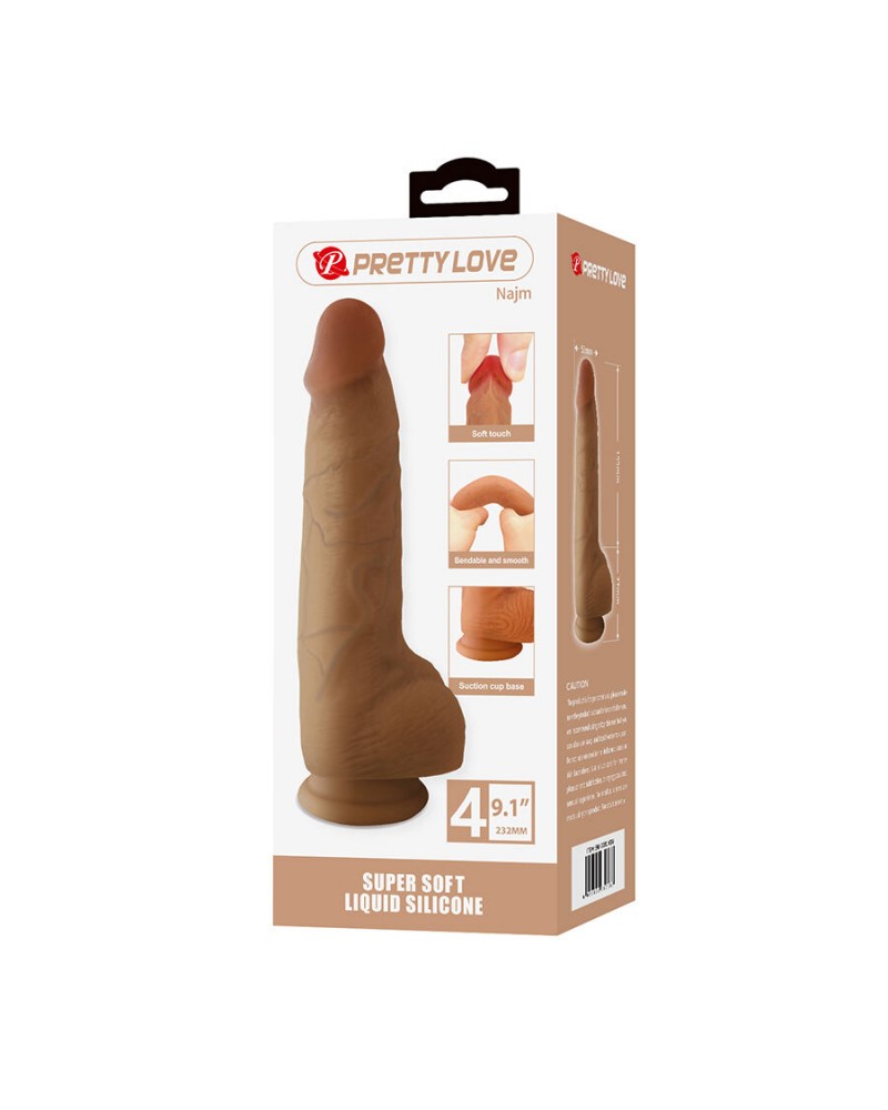 PRETTY LOVE - NAJM DILDO REALISTICO CON VENTOSA 23,2 CM -Ø- 5,5 CM