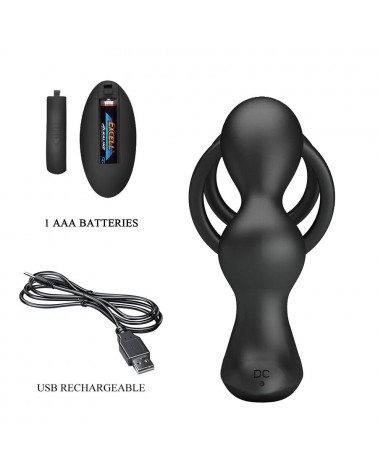 MR PLAY - PLUG ANALE VIBRANTE CON ANELLO PER PENE E TELECOMANDO