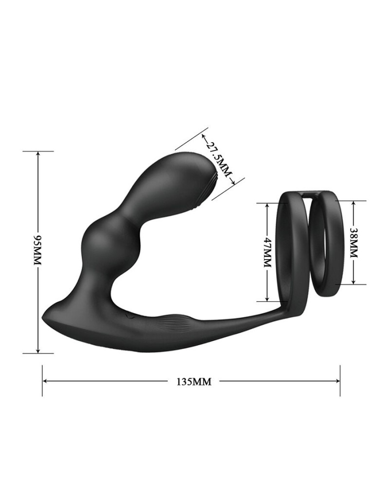 MR PLAY - PLUG ANALE VIBRANTE CON ANELLO PER PENE E TELECOMANDO