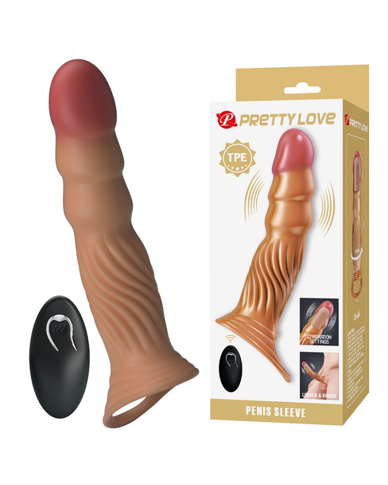 PRETTY LOVE - GUAINA PER PENE TESTURIZZATA CON VIBRAZIONE E TELECOMANDO