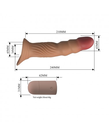 PRETTY LOVE - GUAINA PER PENE TESTURIZZATA CON VIBRAZIONE E TELECOMANDO