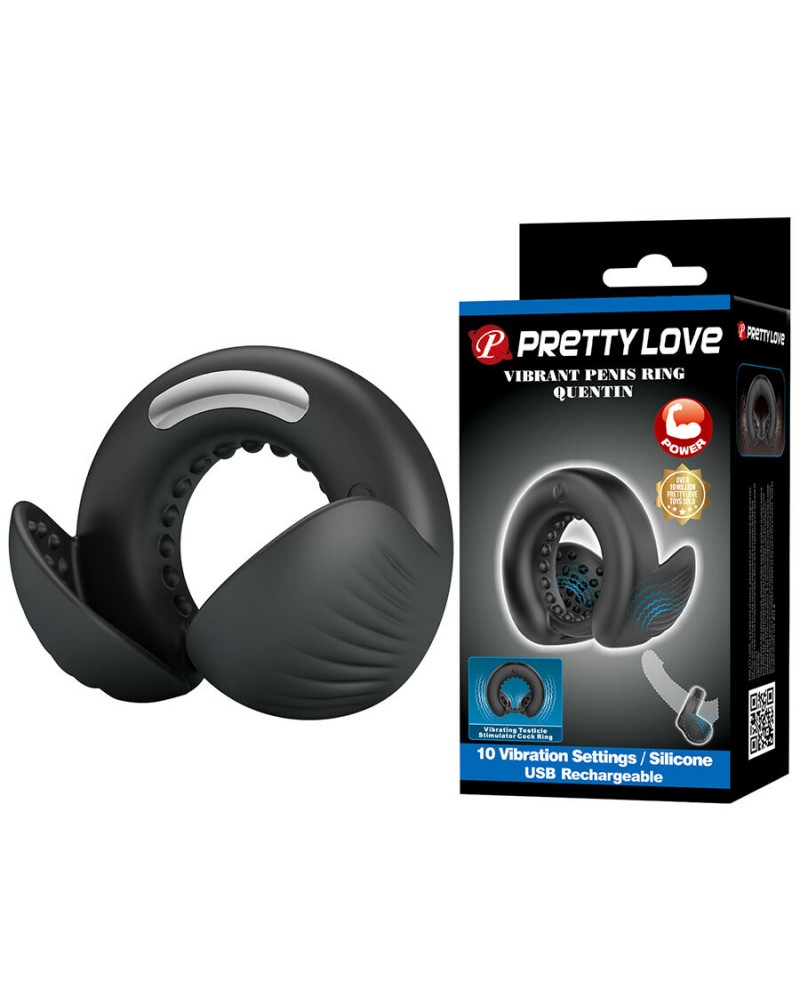 PRETTY LOVE - QUENTIN ANELLO PER PENE CON STIMOLATORE TESTICOLARE
