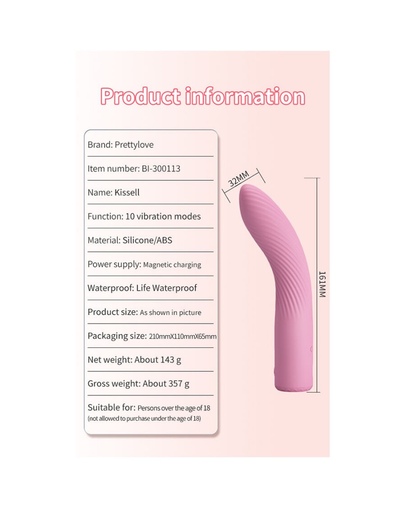 PRETTY LOVE - KISELL VIBRATORE ROSA PER PUNTO G
