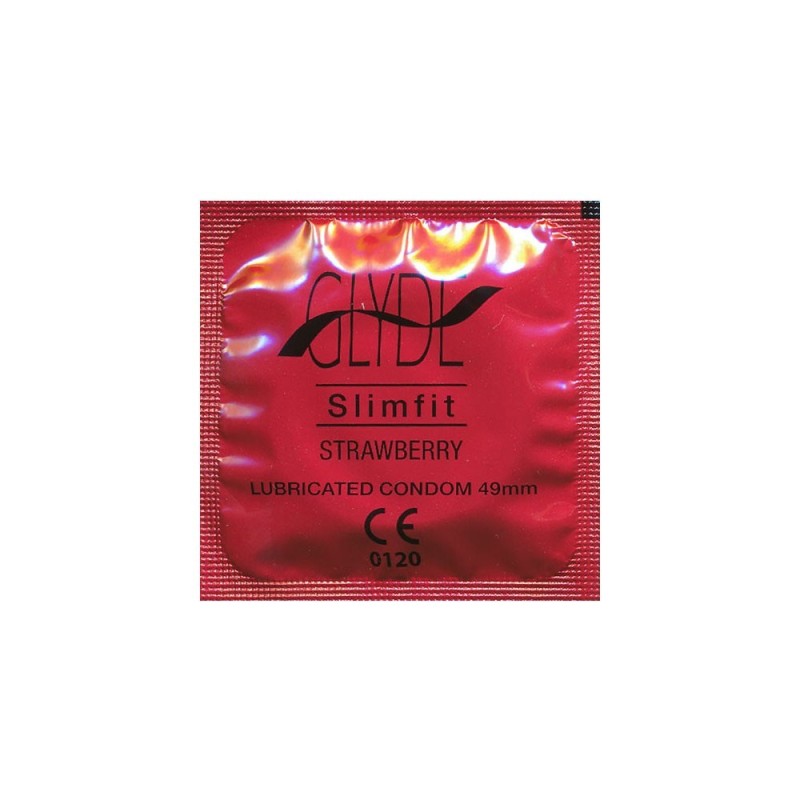 Glyde Slimfit Strawberry preservativi extrasmall gusto fragola rossi