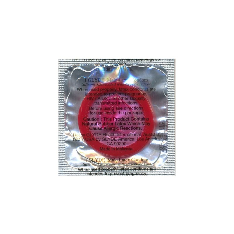 Glyde Slimfit Strawberry preservativi extrasmall gusto fragola rossi