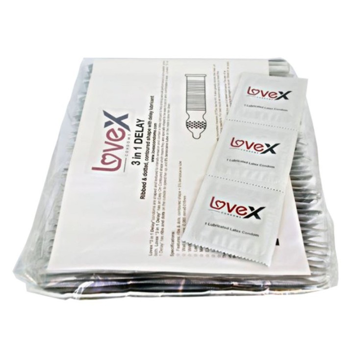 Lovex Condoms 3in1 Delay preservativi stimolanti ritardanti e anatomici Comodo it