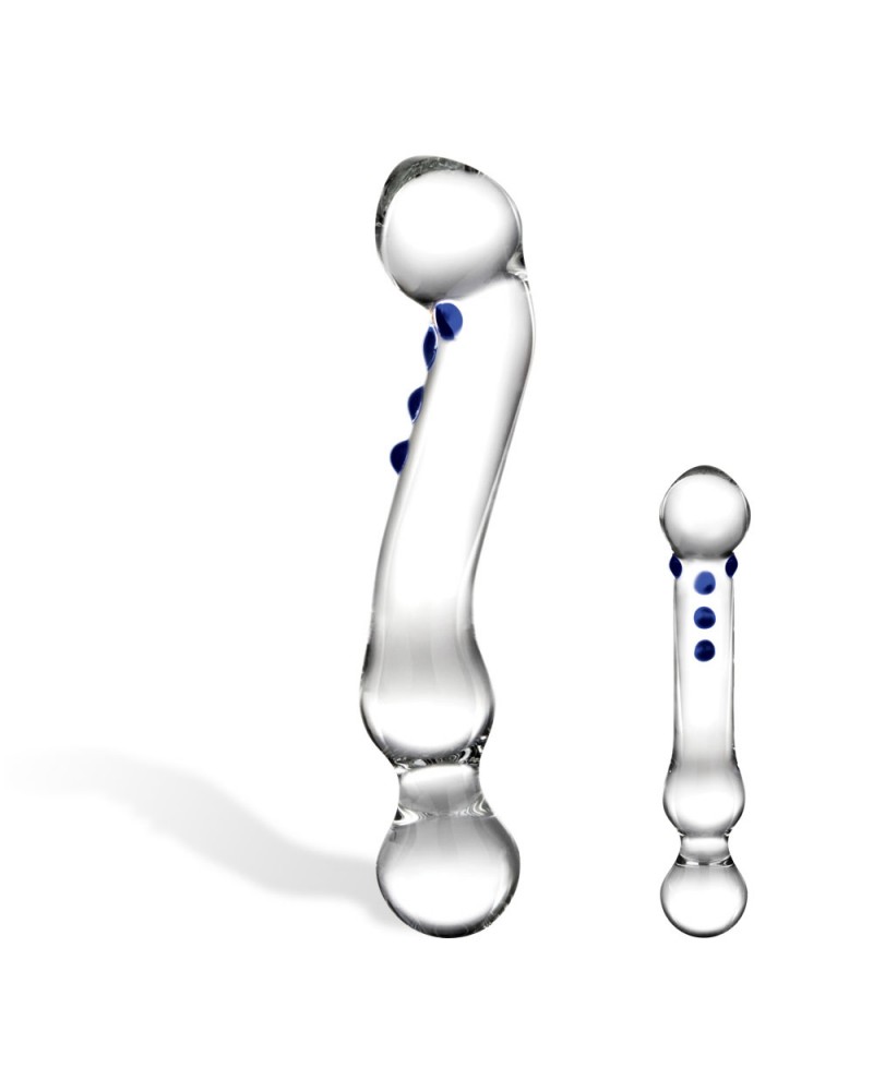 GLÄS - CURVED G-SPOT GLASS DILDO 6" TEXTURED