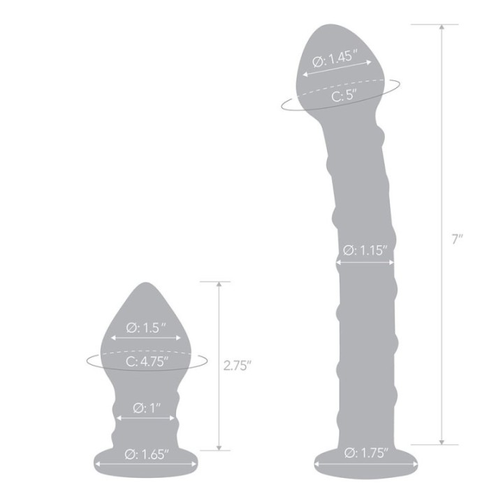 Glas Dildo + Plug anale in vetro | Comodo.it