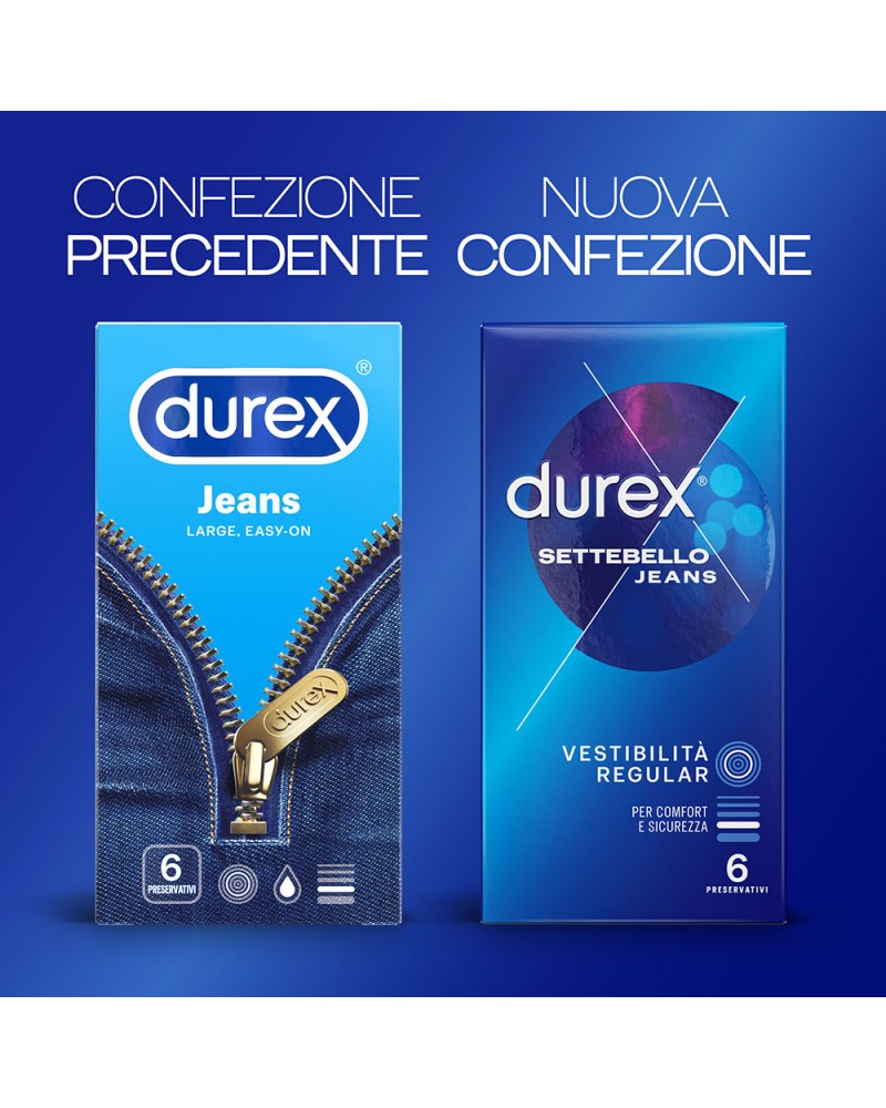 Durex Jeans preservativi classici con forma Easy On