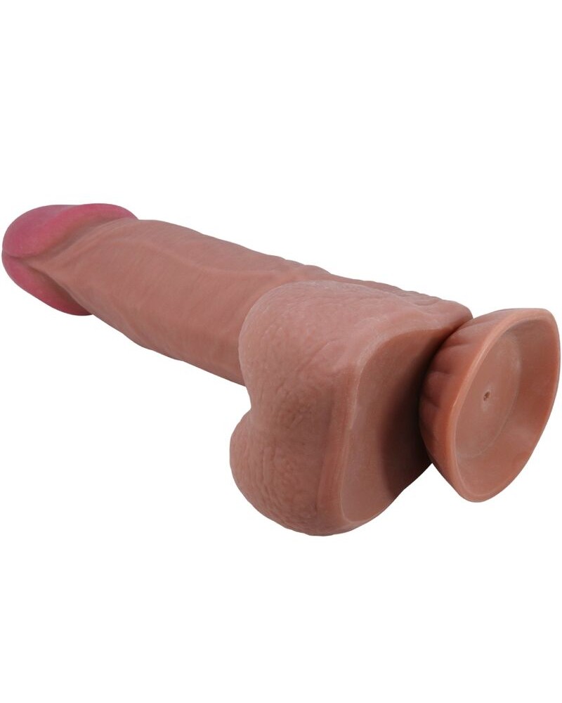 PRETTY LOVE - DILDO REALISTICO SERIE SLIDING SKIN CON VENTOSA SCORREVOLE IN PELLE MARRONE 20,6 CM