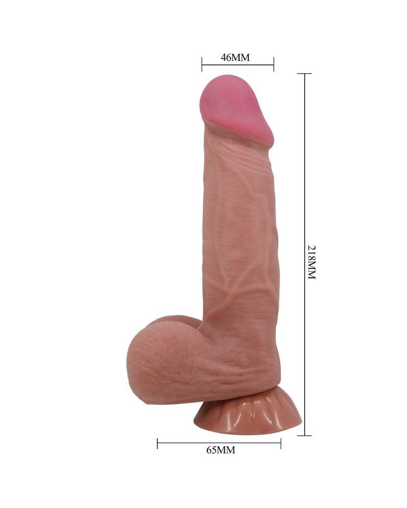PRETTY LOVE - DILDO REALISTICO SERIE SLIDING SKIN CON VENTOSA SCORREVOLE IN PELLE MARRONE 20,6 CM