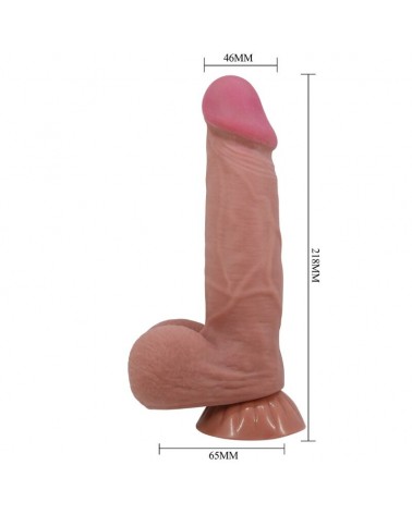 PRETTY LOVE - DILDO REALISTICO SERIE SLIDING SKIN CON VENTOSA SCORREVOLE IN PELLE MARRONE 20,6 CM