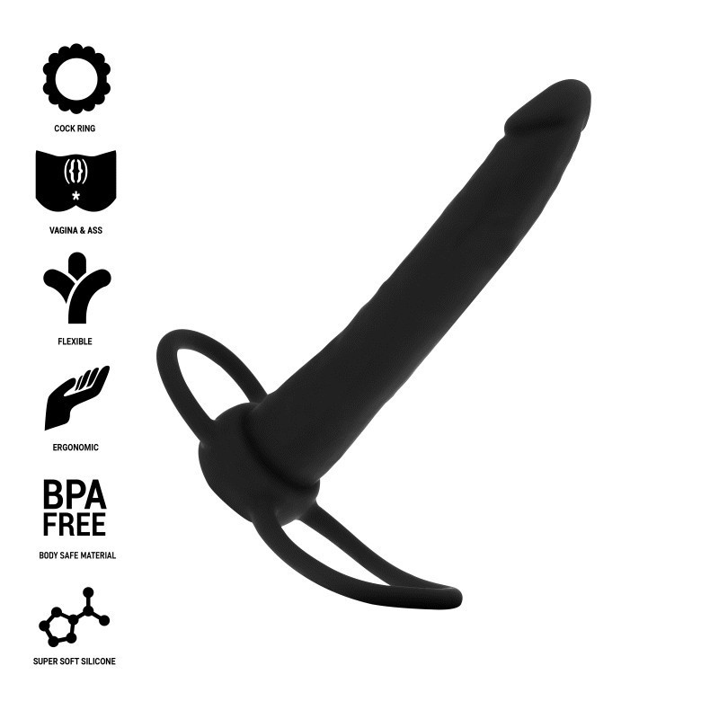 MYTHOLOGY - DILDO ANALE COBI ONYX CON ANELLO FALLICO E TESTICOLI 13 CM IN SILICONE