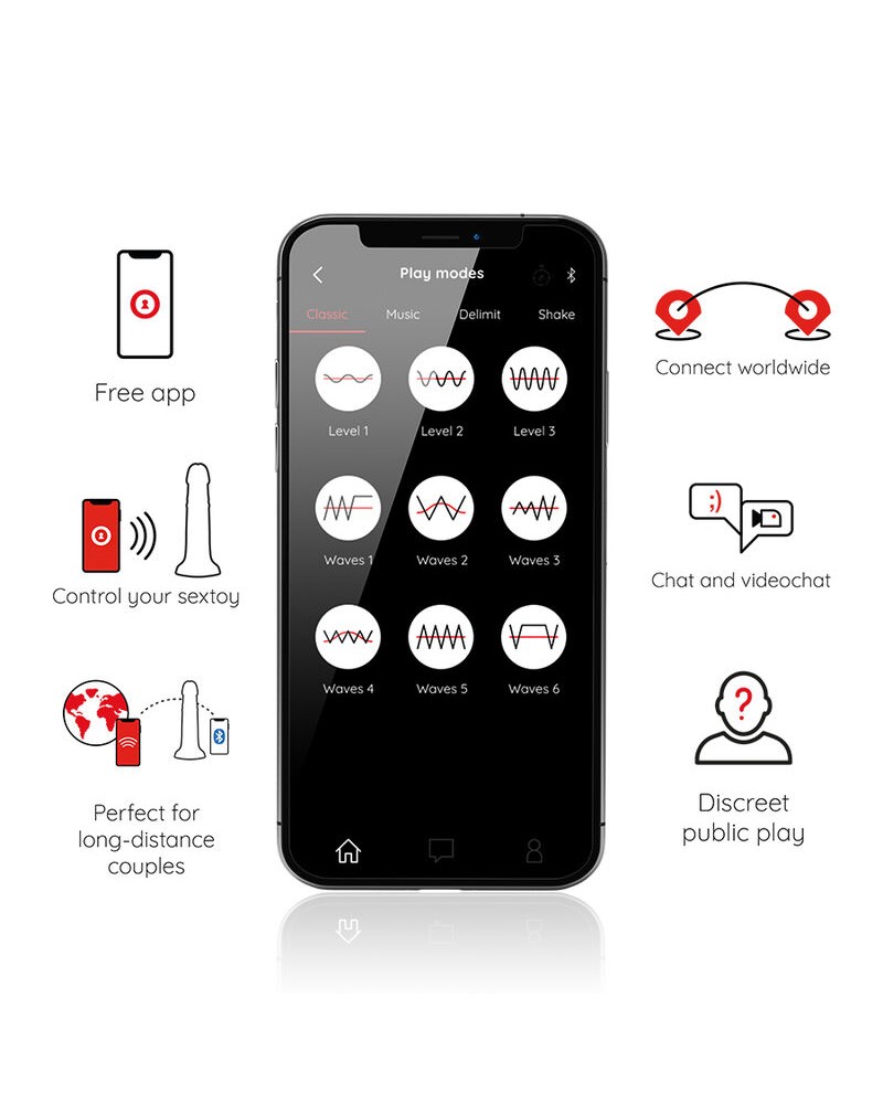 ONINDER - DILDO VIBRATORE MEDIO BOGOTÁ 9 VELOCITÀ NATURALE 20 CM -O- 4.2 CM - APP GRATUITA