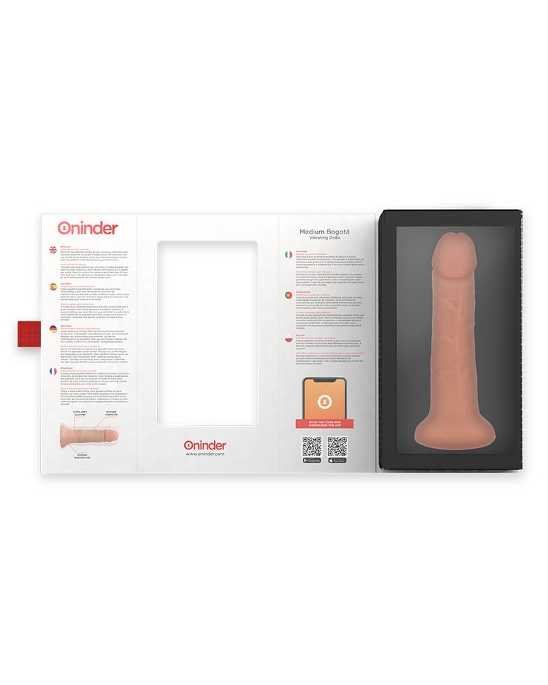 ONINDER - DILDO VIBRATORE MEDIO BOGOTÁ 9 VELOCITÀ NATURALE 20 CM -O- 4.2 CM - APP GRATUITA