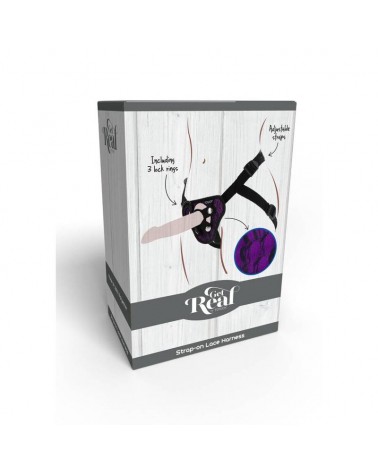GET REAL - IMBRAGATURA IN PIZZO CON CINTURINO VIOLA
