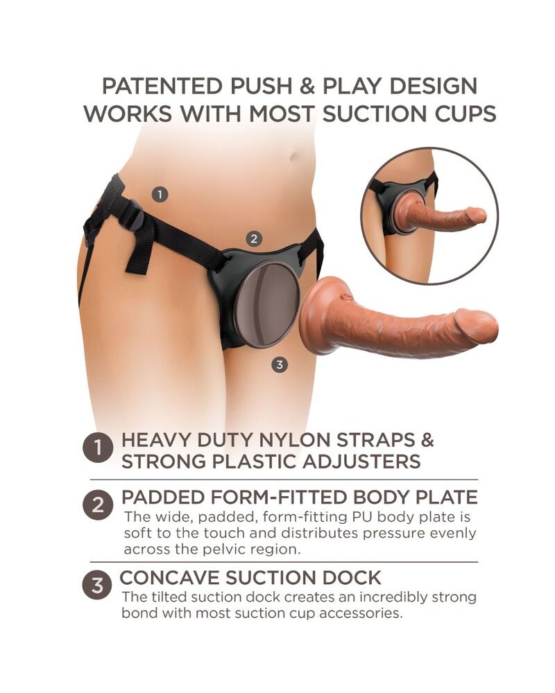 KING COCK - ELITE COMODA IMBRACATURA REGOLABILE CON DILDO 17.8 CM