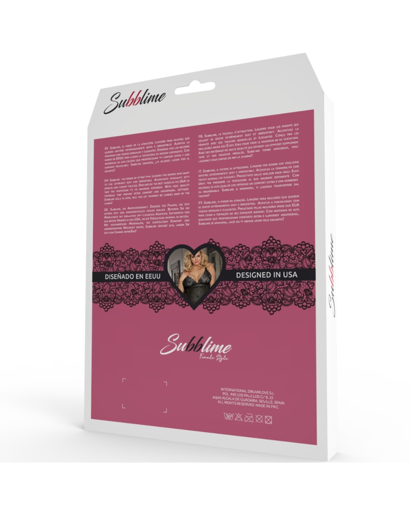 SUBBLIME - QUEEN PLUS TEDDY E BLINDFOLD BLACK