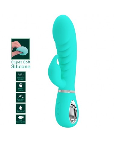 PRETTY LOVE - VIBRATORE MULTIFUNZIONE G-SPOT PRESCOTT VERDE ACQUA