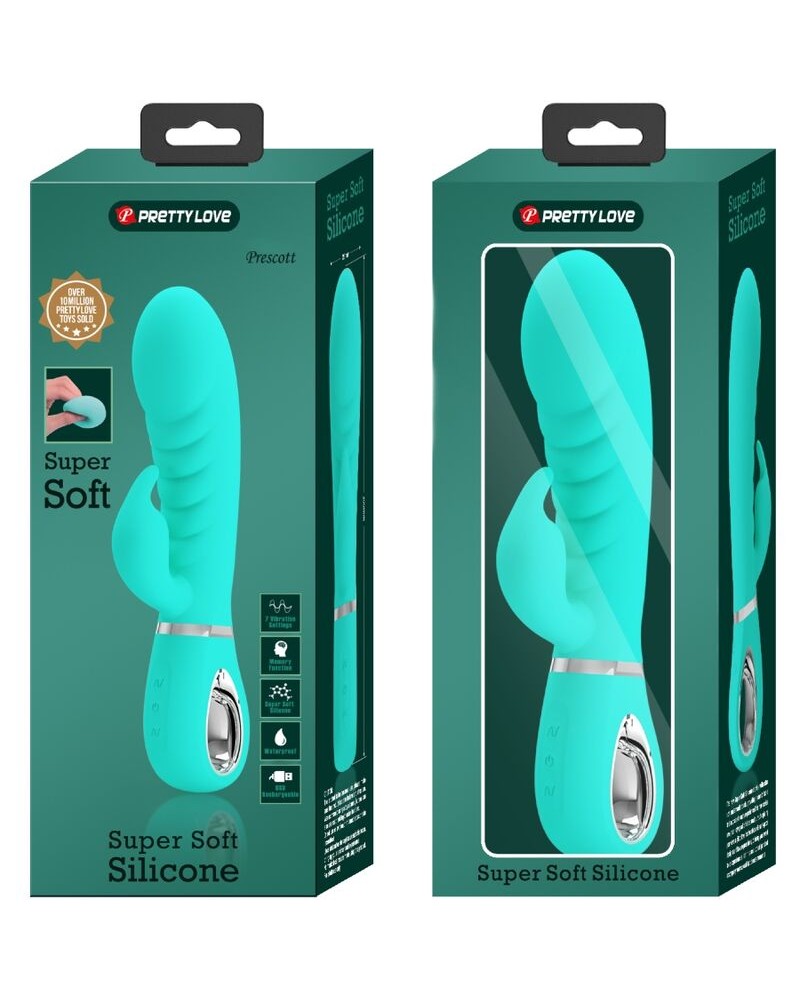 PRETTY LOVE - VIBRATORE MULTIFUNZIONE G-SPOT PRESCOTT VERDE ACQUA