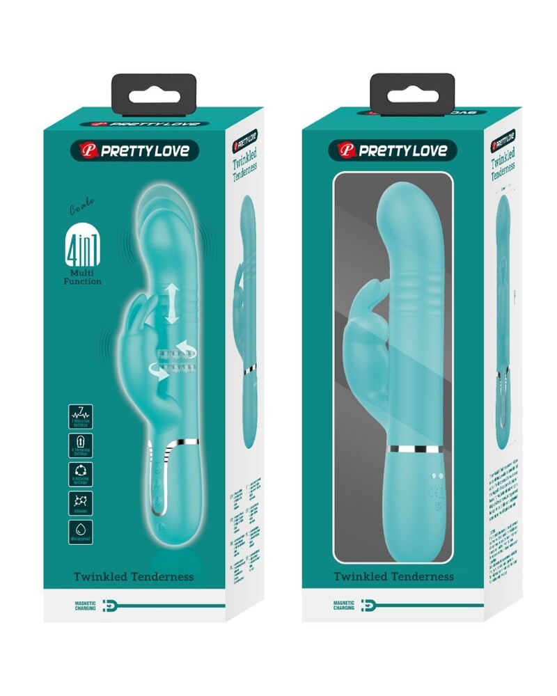 PRETTY LOVE - PERLE VIBRATORE COALE RABBIT VERDE ACQUA