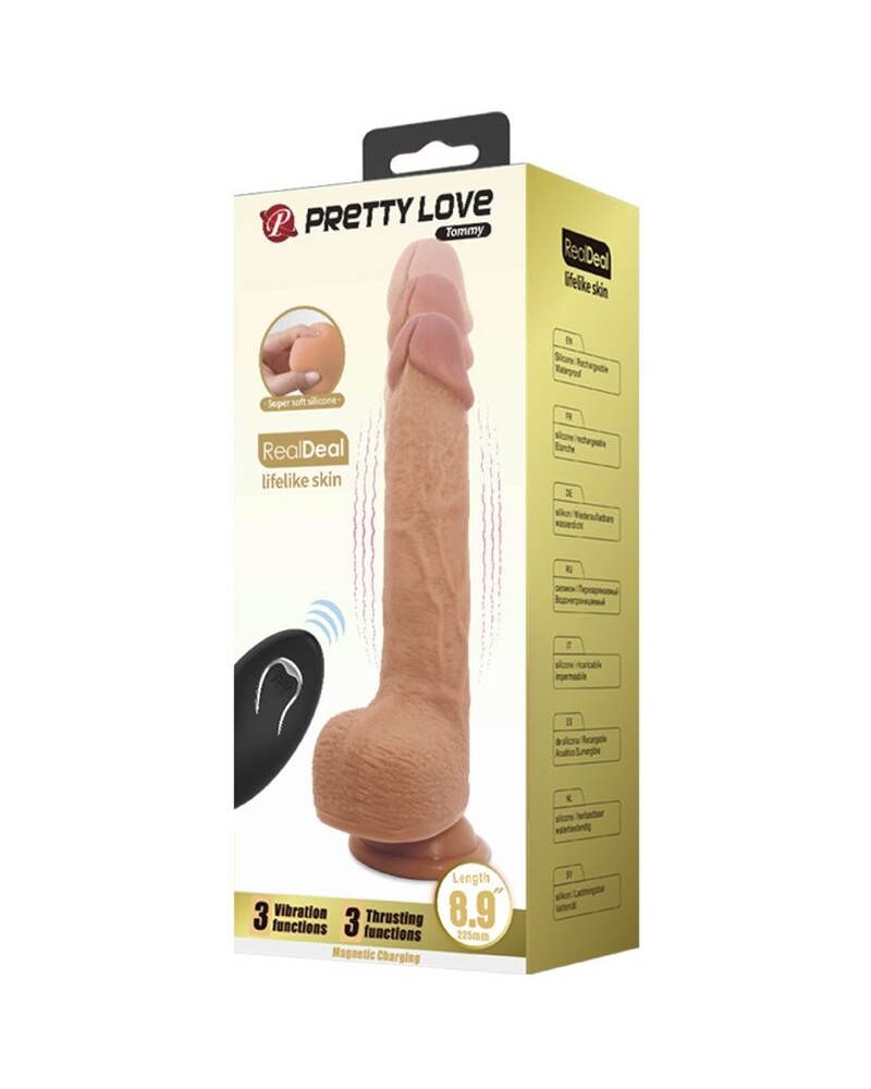 PRETTY LOVE - VIBRATORE DILDO REALISTICO TOMMY 22.5 CM
